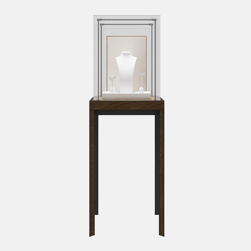 Витрина для ювелирных изделий из стекла на деревянных ножках